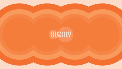 Vibrant orange layered circles background featuring the word 