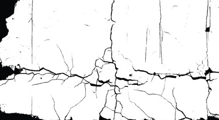 old wall background crack vector, grunge texture. crack on the wall with broken pieces. 