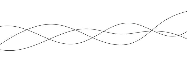 Curve wave seamless pattern. Thin line wavy abstract vector background. Curve wave seamless pattern. Line art striped graphic template. Vector illustration in white background in eps 10.