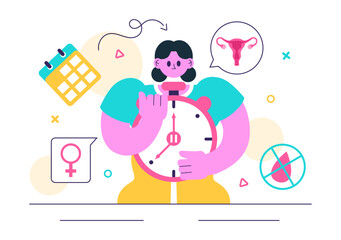 Vector Illustration of HRT or Hormone Replacement Therapy Acronym Featuring Hormone Medication and Medical Treatment in a Healthcare Background