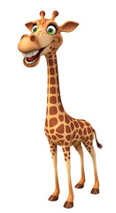 Fototapeta premium Animated giraffe with a big smile