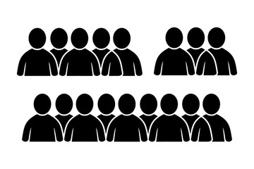 business people avatars, a diverse group of cartoon men and women in office attire, representing teamwork and professional roles with simple design