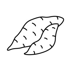 Sweet Potato Editable Stroke Icons. Vegetables, Healthy Eating, Vegan Food, Weight Loss, Organic Food Themes Vector Illustration