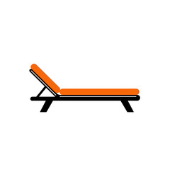 Orange lounge chair with adjustable backrest in minimalist style  