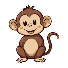 Fototapeta premium Monkey Vector – Stylized Tropical Animal Illustration
