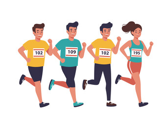 Four Runners in a Marathon Race with Unique Numbers