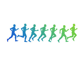 Series of Running Figures in Gradient Shades