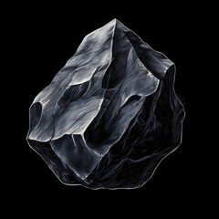 an AI Image Generator, Abstract Illustration of a Black Stone Against a Dark Background