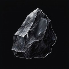 an AI Image Generator, Abstract Illustration of a Black Stone Against a Dark Background