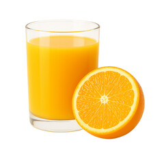 glass of orange juice isolated on transparent or white background png
