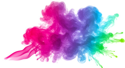 Transparent Wispy blend of magenta, blue, and green resembling a smoke effect