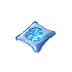 Fototapeta premium Single Blue Laundry Detergent Pod on White Background