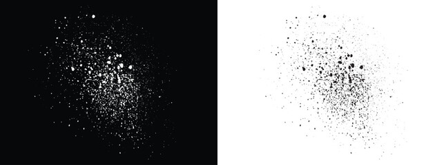 Dripping various set of black and white blood splash vector background