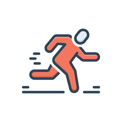 Color illustration icon for run