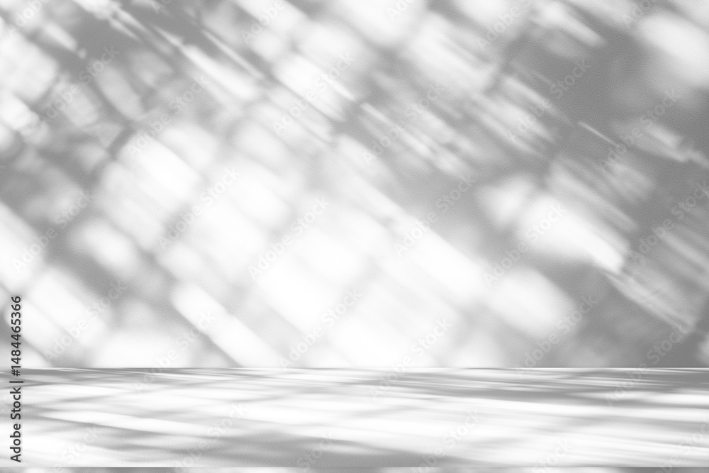Fototapete wall interior background, studio and backdrops show products.with shadow from window color white and