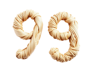 Braided Number 99 on Transparent Background