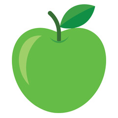 Green apple vector icon on white background 