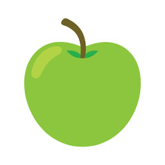 Green apple vector icon on white background 
