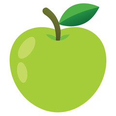Green apple vector icon on white background 