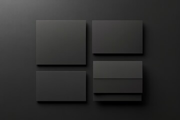 Four black rectangles on a dark background