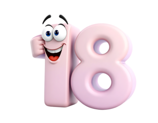 Cartoon Number 18 for a Birthday Celebration