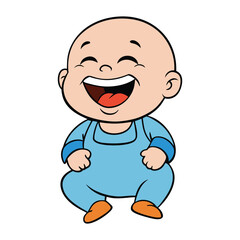 A joyful, cute baby laughing with sparkling eyes and chubby cheeks, spreading pure happiness and warmth in every giggle. Innocence and joy captured in one smile!
