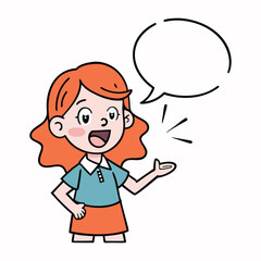 A cheerful girl enthusiastically announces a special discount or sale, holding a sign or megaphone to attract attention and invite customers to save big today!