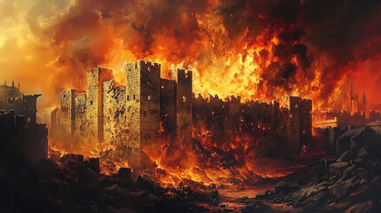 Fototapeta premium destruction jericho walls