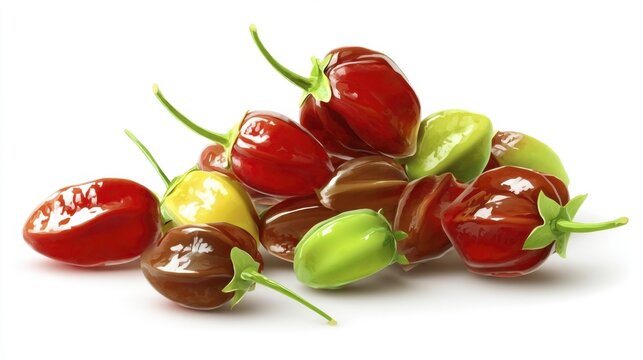 Chiltepin pepper isolated on white background. Generative AI
