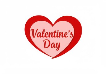 Valentine's day heart shape isolated on white background