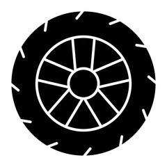 Fototapeta premium Wheel glyph icon