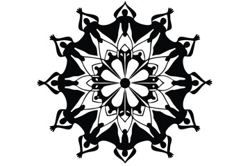 Mandala Silhouette Vector  Intricate Spiritual and Geometric Pattern Illustration