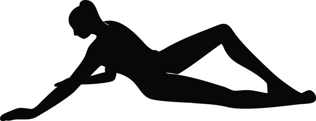 Yoga Flexibility Silhouette Vector  Wellness and Stretching Illustration for Body Strength and Balance