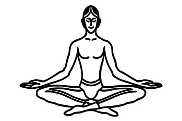 Yoga Stress Relief Silhouette Vector Calming Wellness Illustration for Relaxation and Mental Health