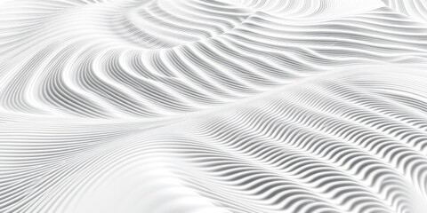 Abstract White Wavy Lines 3D Render Background Texture Design