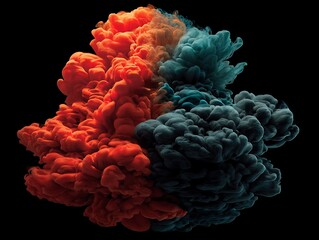 Colorful Ink Explosion in Dark