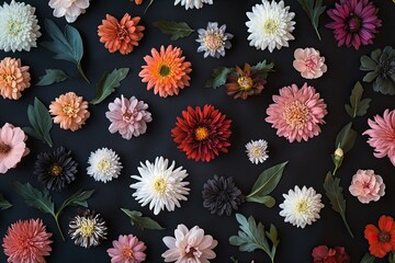 Vibrant floral arrangement on dark background (3)