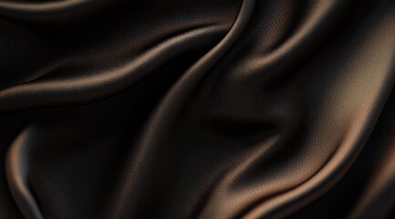 Obraz premium Dark brown fabric with soft, flowing drapes and subtle highlights