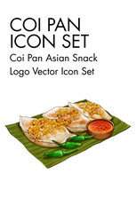 Coli pan asian snack logo vector Icon set