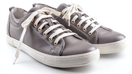 Gray leather sneakers (2)