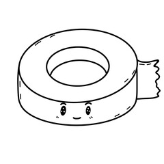 Set of cute cartoon kawaii back to school element cartoon illustration