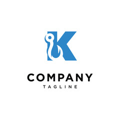 Letter K Hook Logo Icon Vector