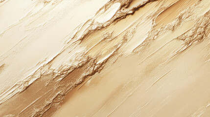 Obraz premium Textured smear of brown scrub on a soft beige backdrop.