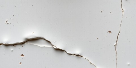 Cracked White Wall Texture Detailed Closeup Image showing damage and deterioration
