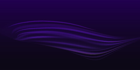 Dark purple abstract wave background with flowing light streaks, ideal for futuristic, elegant, or tech-themed designs