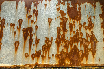 Partially corroded and rusted iron surface
