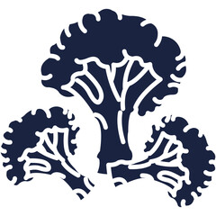 broccoli icon blue