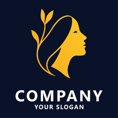 Elegant Company Logo with Woman's Profile