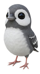 Fototapeta premium Cute cartoon bird portrait with big eyes