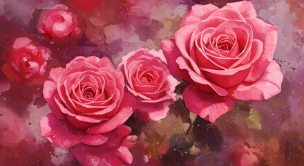 Pink Roses: A Romantic Impressionist Floral Painting